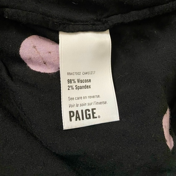 PAIGE Alynna Lavender Polka Fog Dolly Dot V-Neck Tie Front Top Size S - Picture 9 of 9